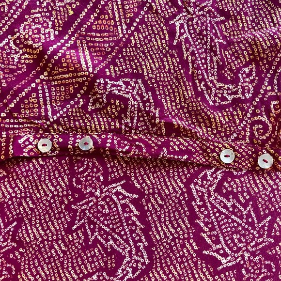 VIX Paula Hermanny Rasberry Batik Silk Wrap Maxi Skirt or Coverup, M - Picture 6 of 10